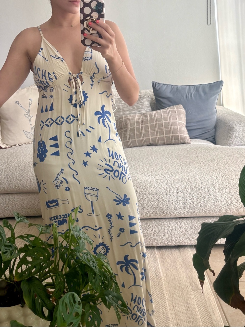 Paper Heart- Maxi Dress with Blue Tropical Prin NWT!